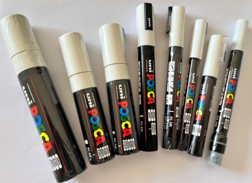 POSCA acrylic paint marker sets incl. 8 markers in white and black